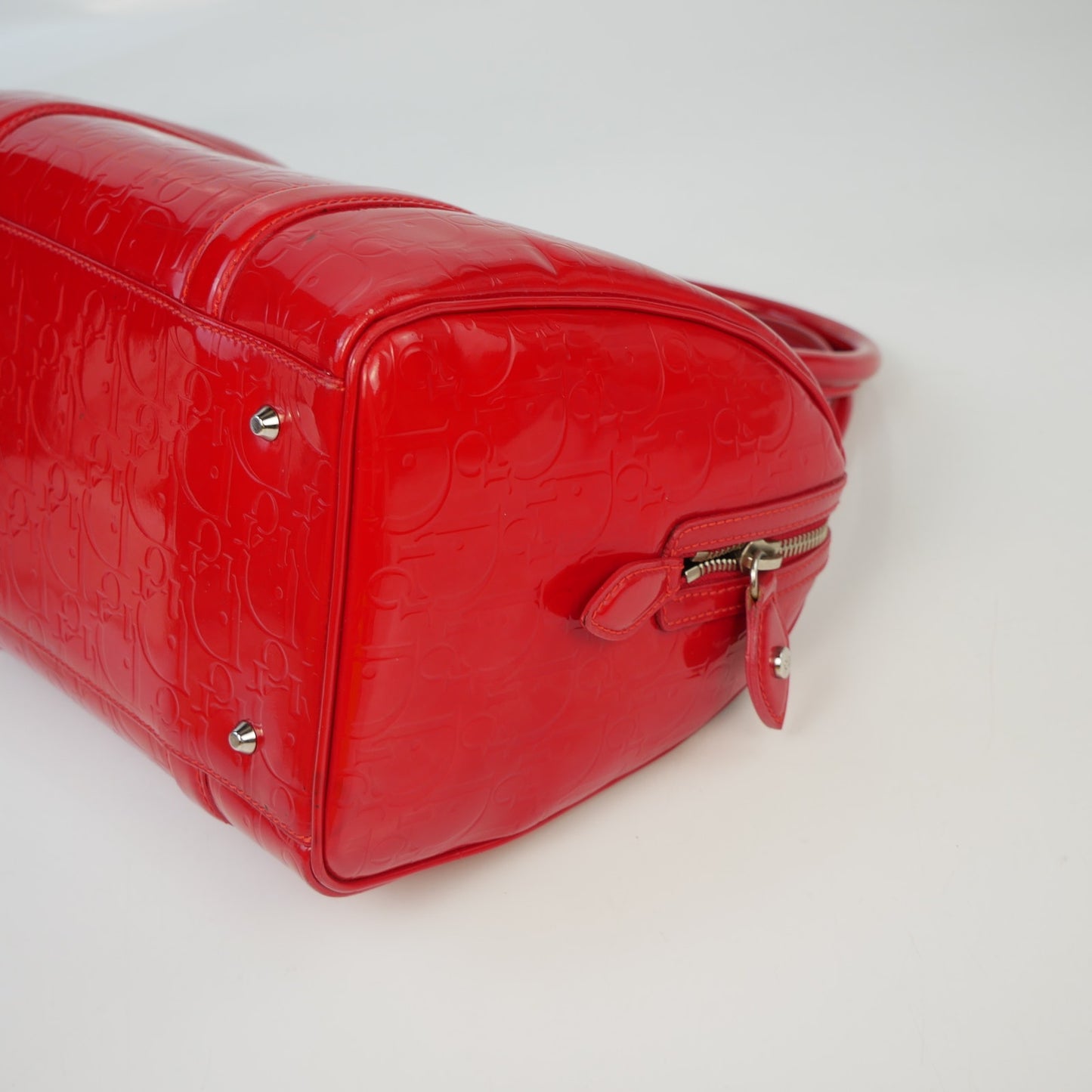 Dior Oblique Patent Leather Boston Bag