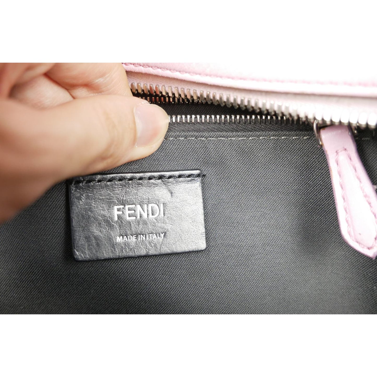 Fendi Mini Leather Backpack Pink Crystal Tail