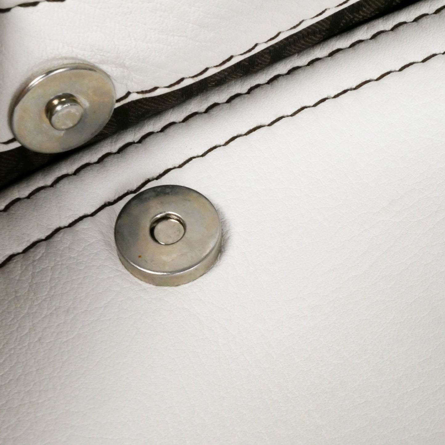Christian Dior White Leather Saddle
