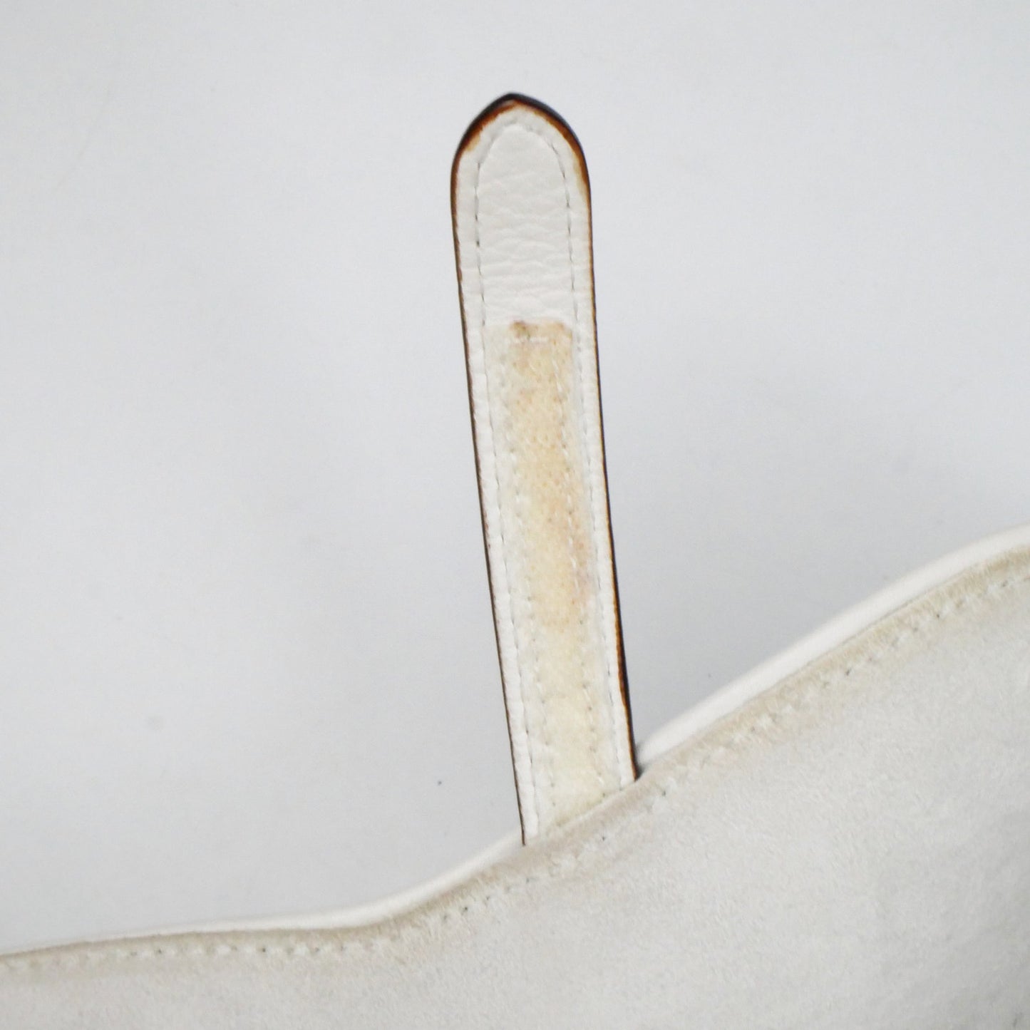 Christian Dior White Leather Saddle