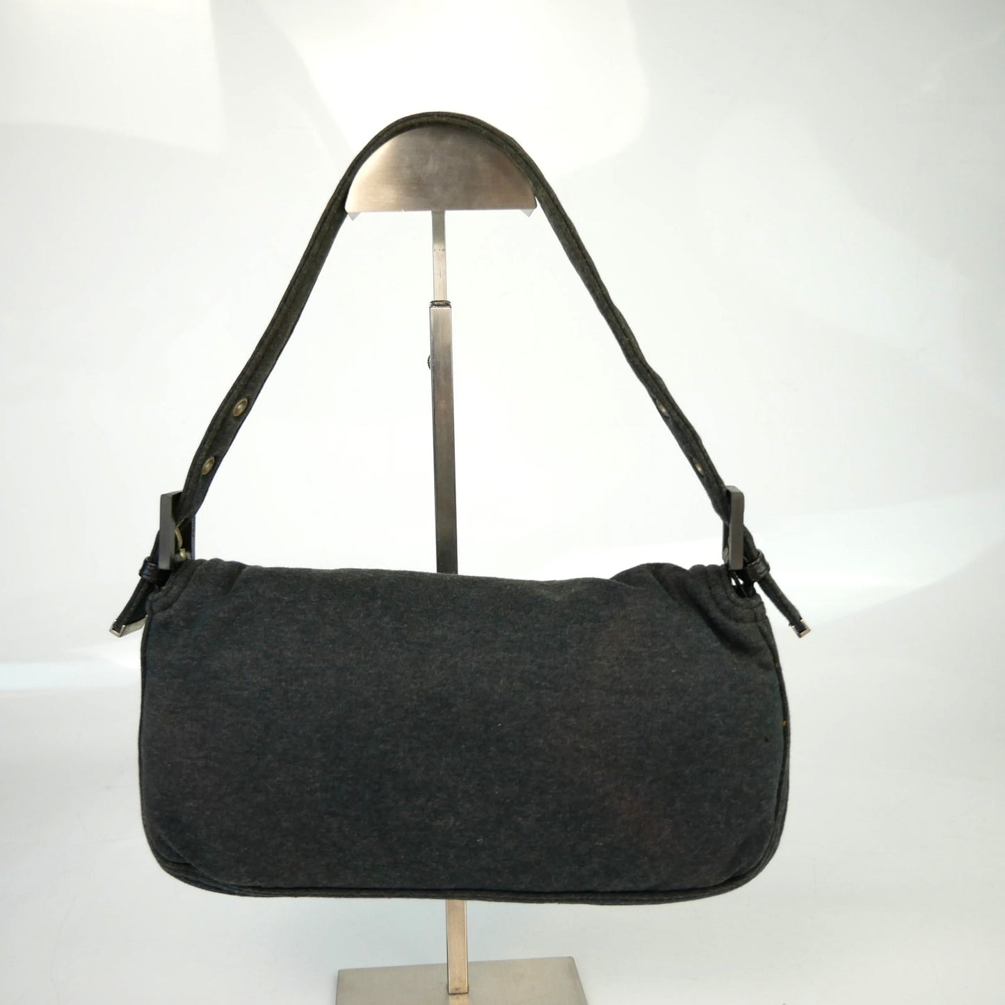 Fendi Grey Jersey Medium Baguette Bag