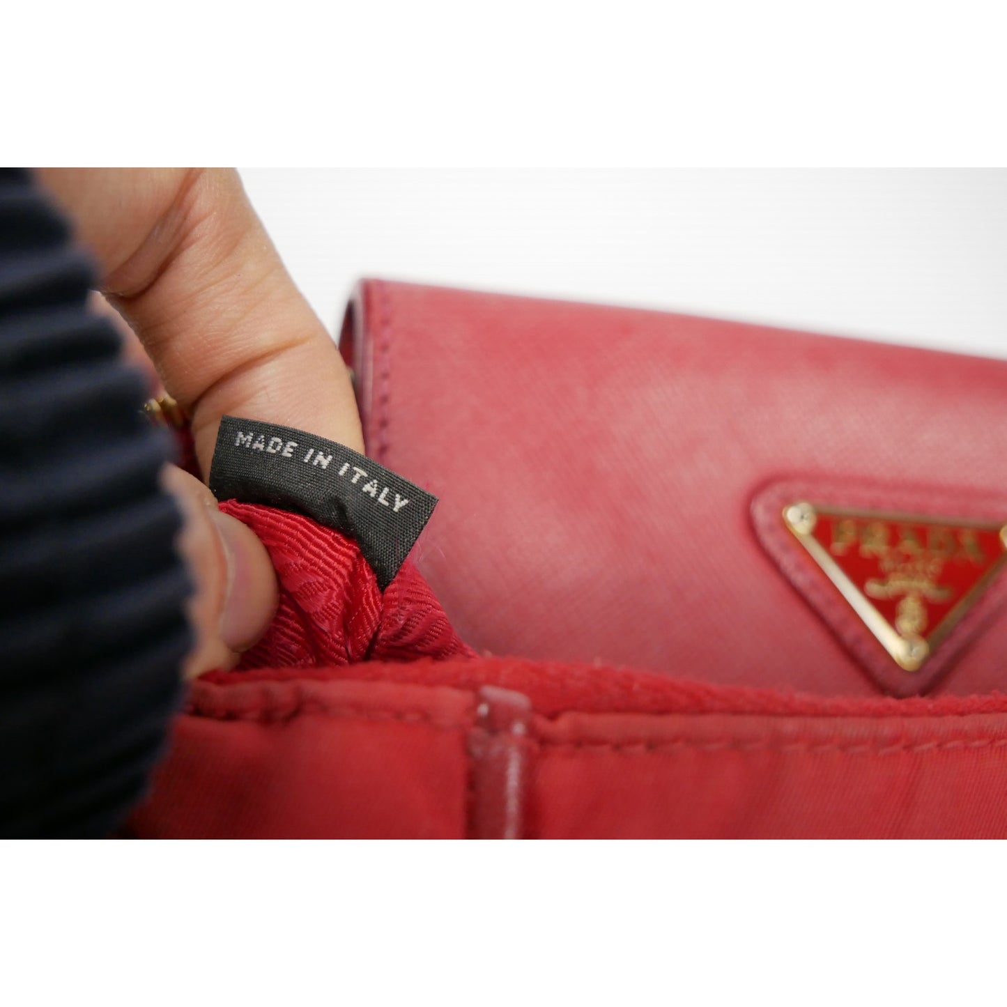 Prada Nylon Saffiano Chain Crossbody Bag