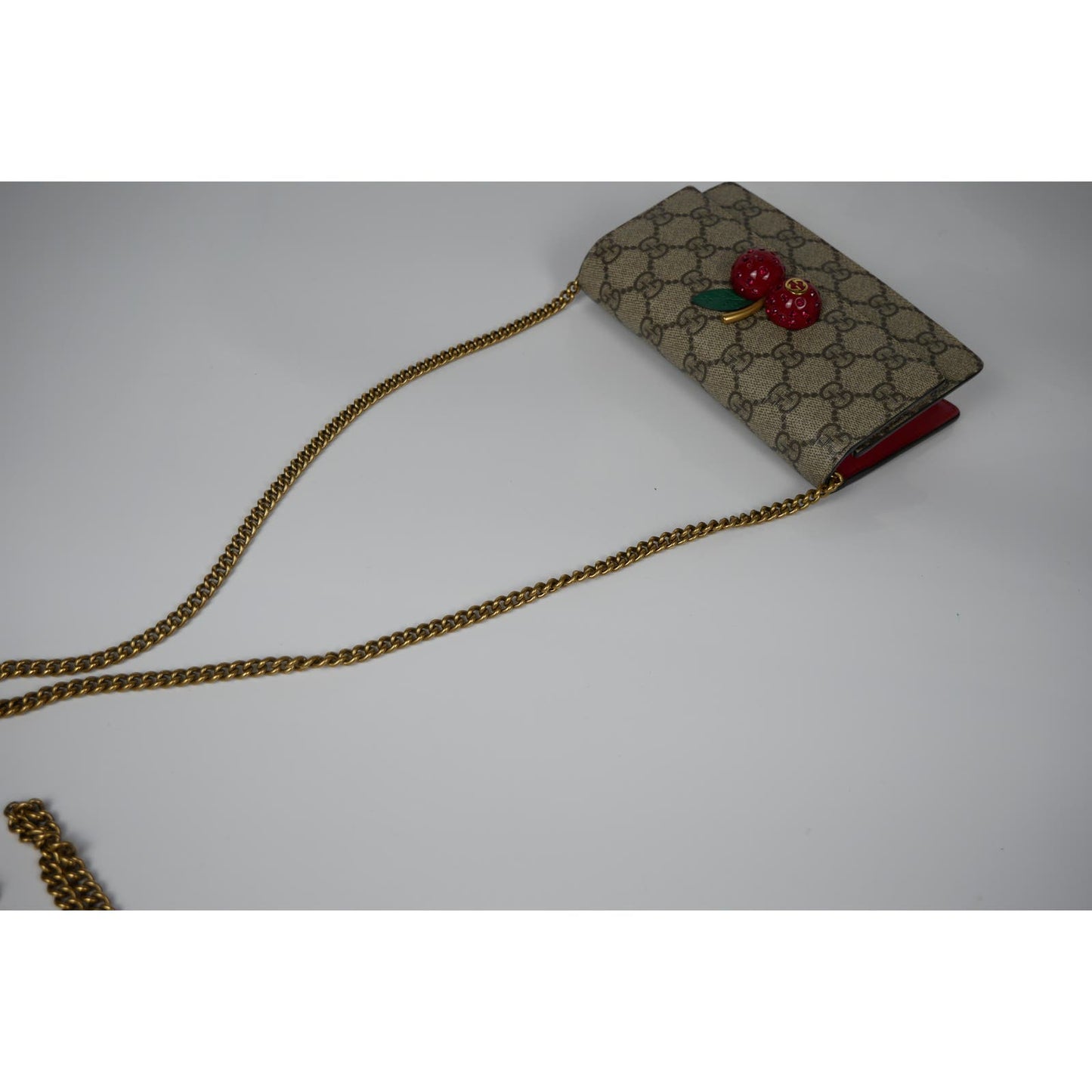 Gucci Supreme Sif Crystal Cherry Bag