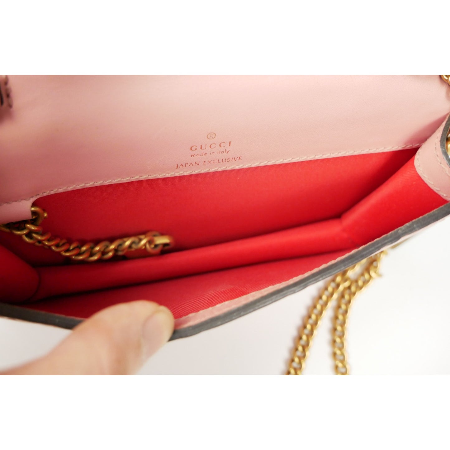 Gucci Pink Cherry Wallet on Chain Mini
