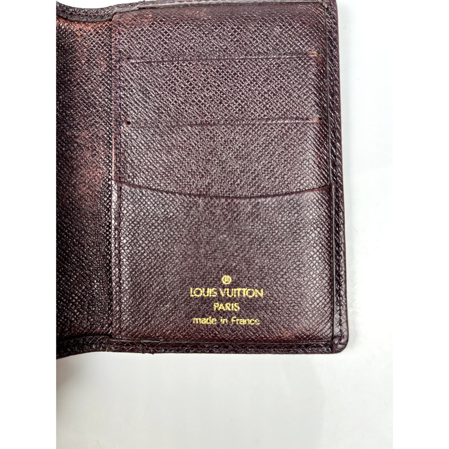 Louis Vuitton Bordeaux Taiga Leather Card Bifold Wallet