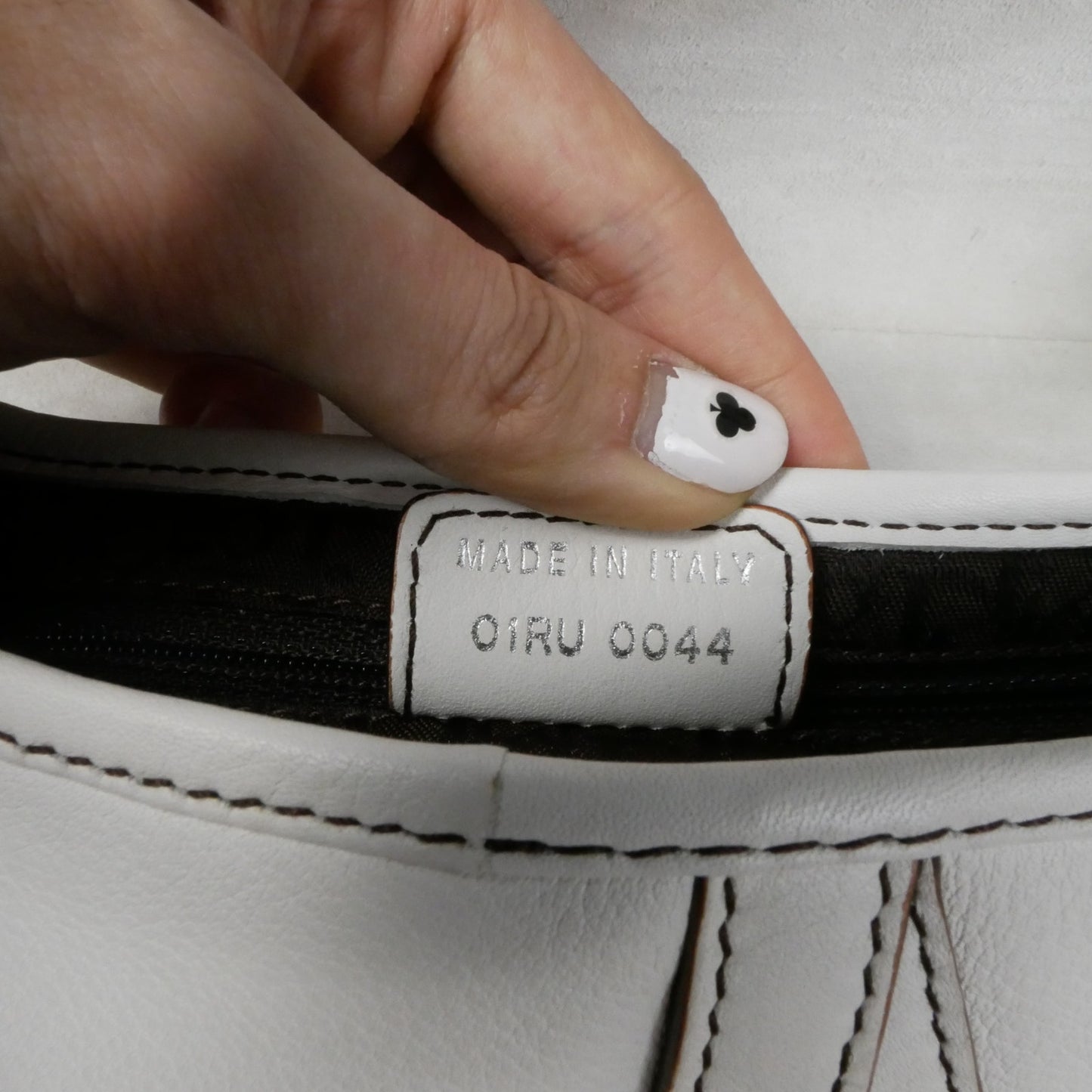 Christian Dior White Leather Saddle