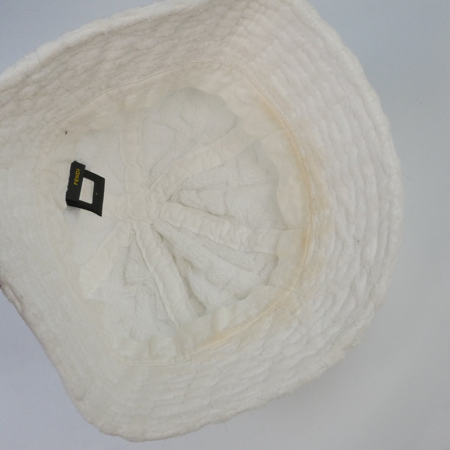 Fendi White Shearling Bucket Hat