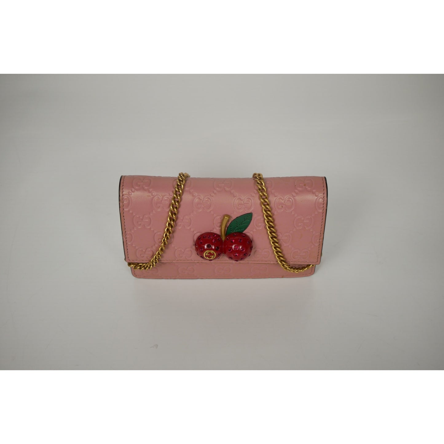 Gucci Pink Cherry Wallet on Chain Mini