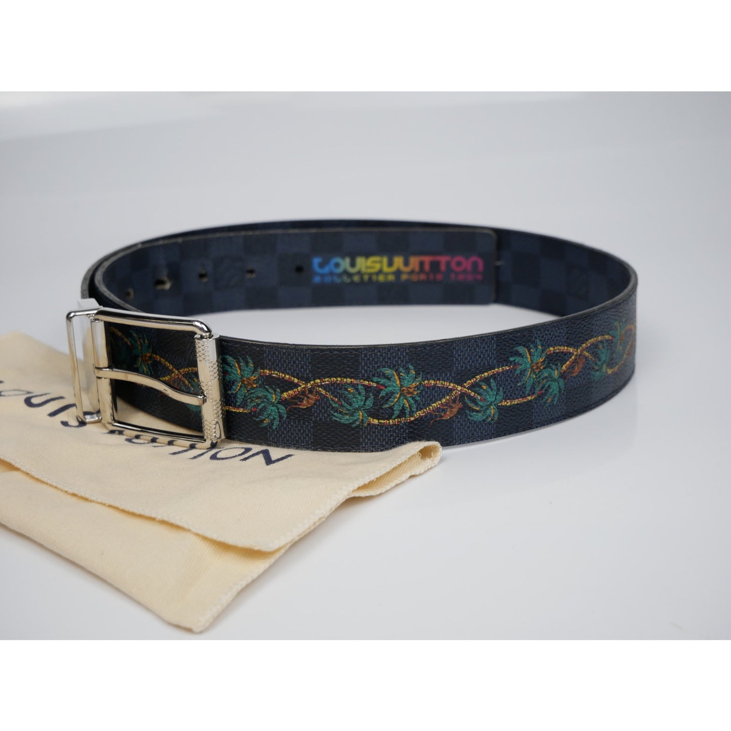 Louis Vuitton Damier Cobalt Jungle 40mm Reversible Belt