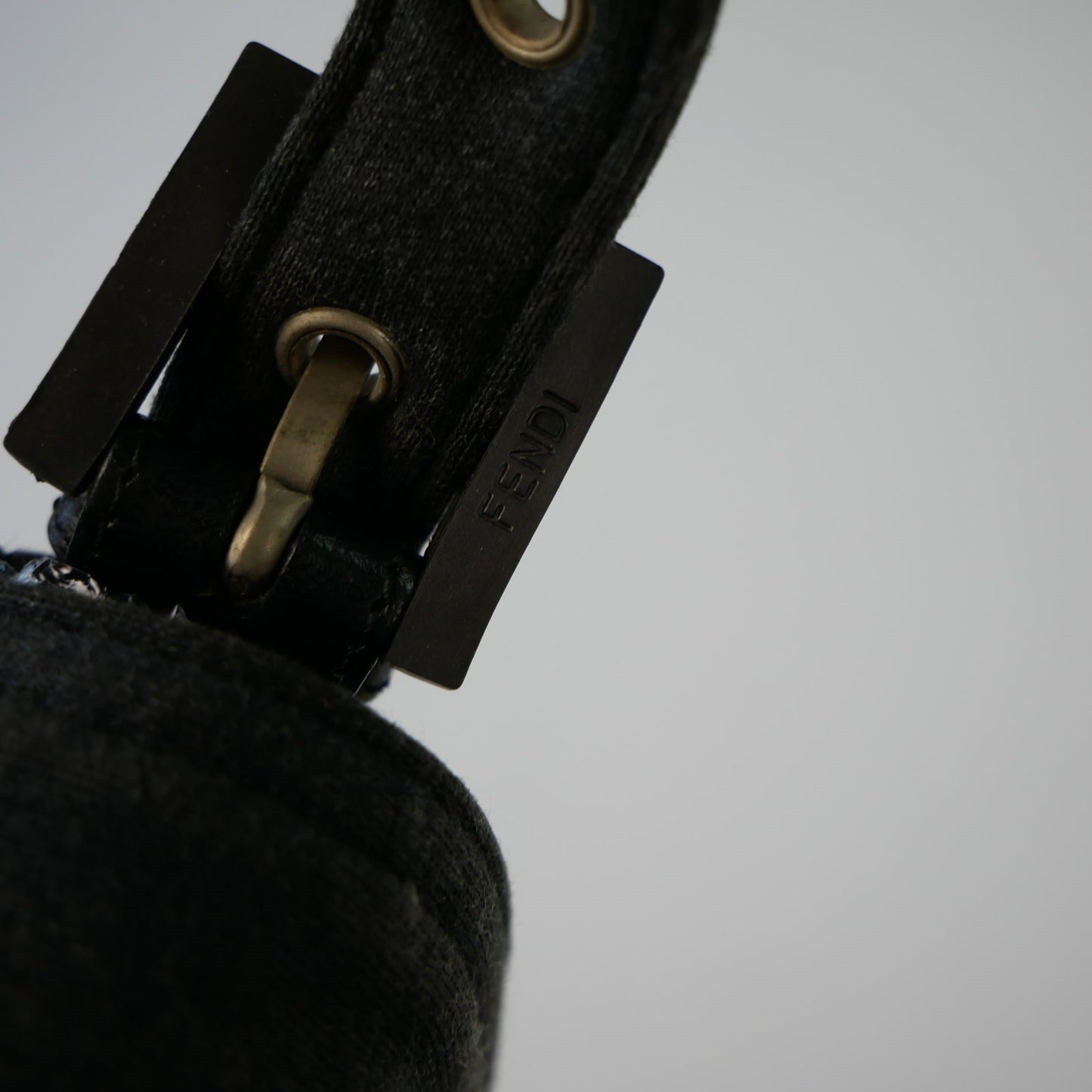 Fendi Grey Jersey Medium Baguette Bag