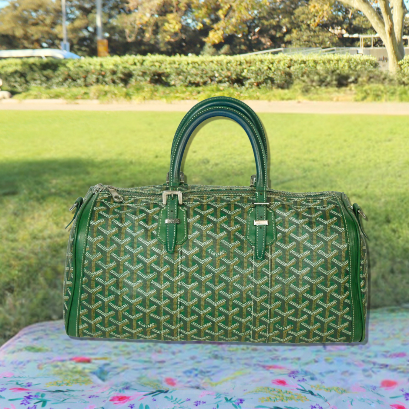 goyard travel bag men's Goyard Green Travel Bag Croisiere – Preluxed