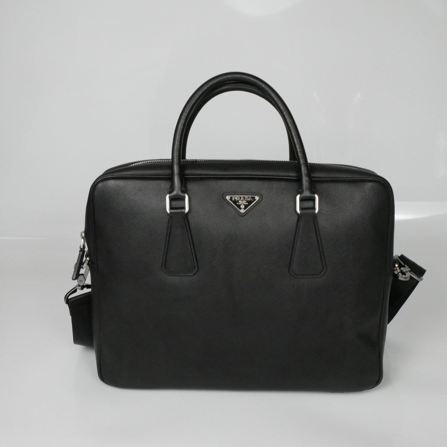 Prada Saffiano Leather Briefcase Work Bag