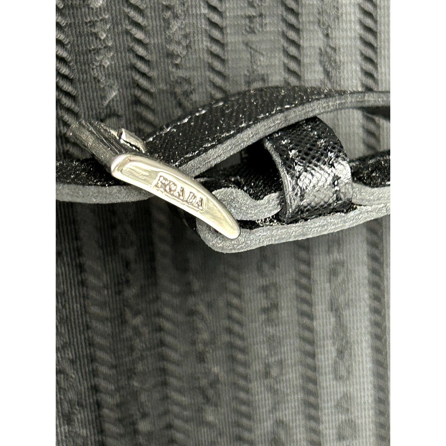 Prada Black Saffiano Leather Trolley Rolling Luggage