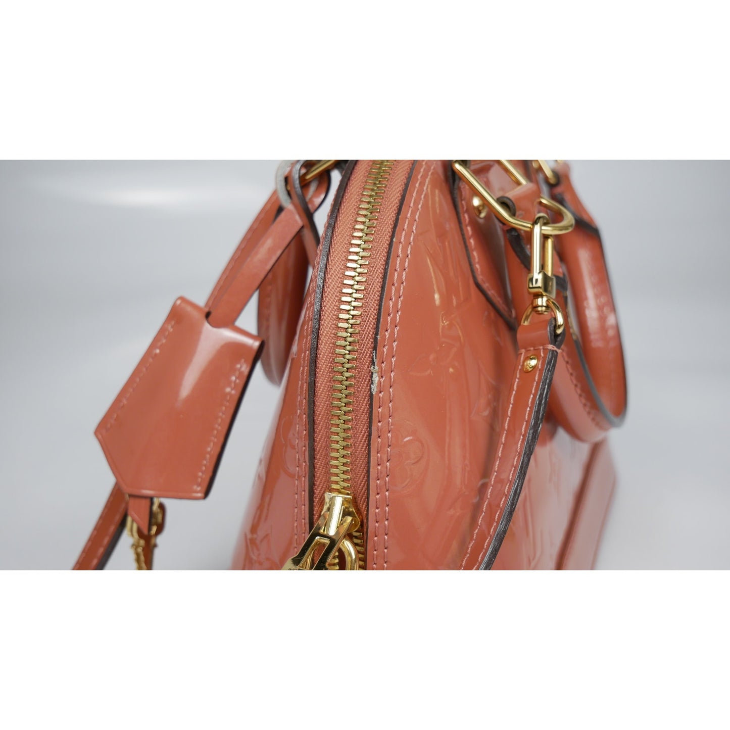 Louis Vuitton Rose Velours Monogram Vernis Alma BB Bag