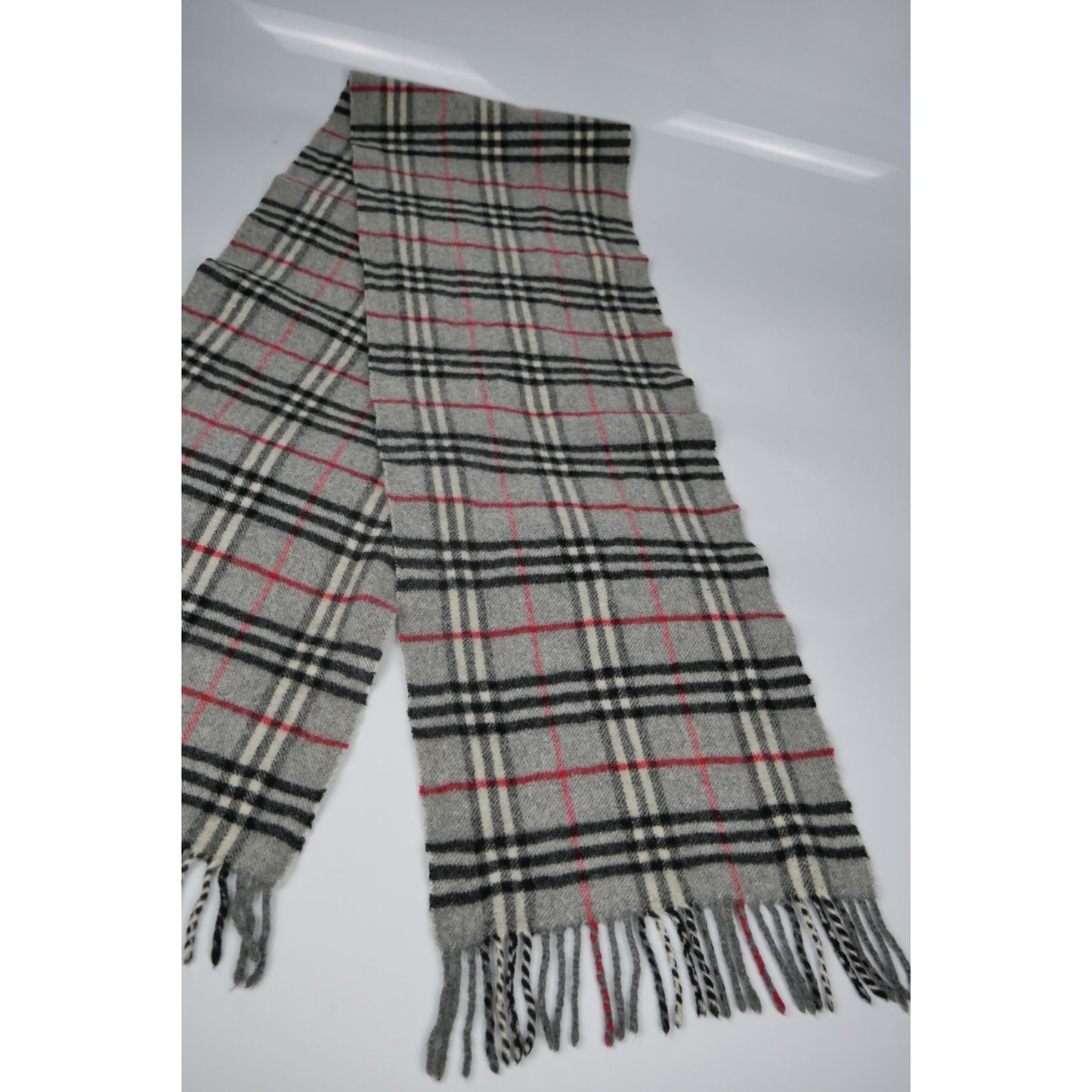 Burberry Vintage Grey Nova Check Cashmere Scarf