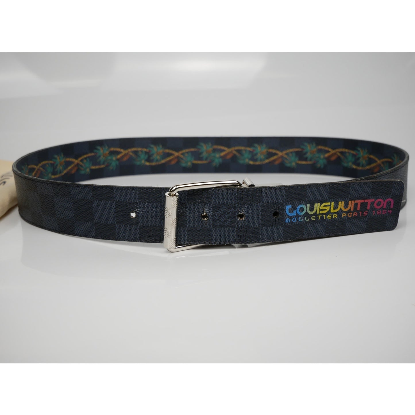 Louis Vuitton Damier Cobalt Jungle 40mm Reversible Belt