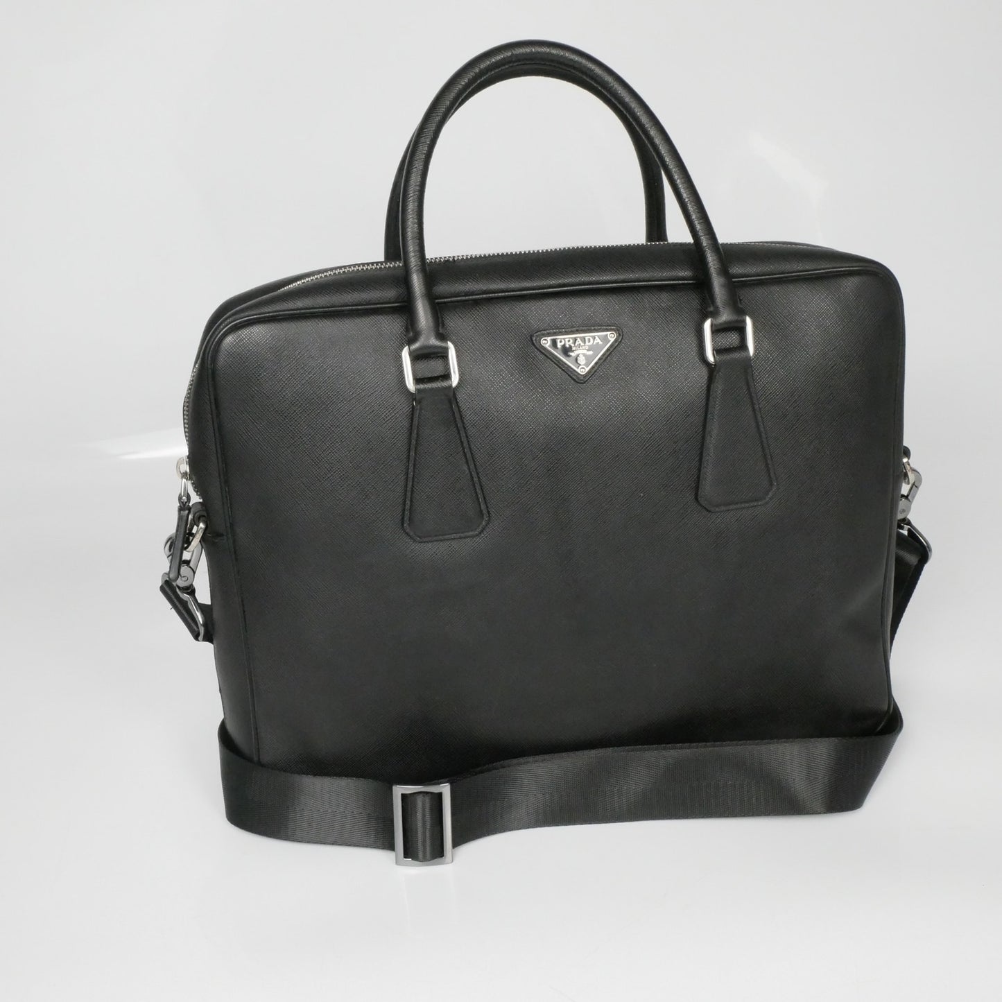 Prada Saffiano Leather Briefcase Work Bag