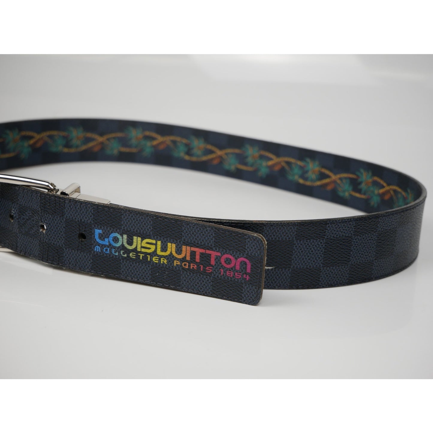 Louis Vuitton Damier Cobalt Jungle 40mm Reversible Belt