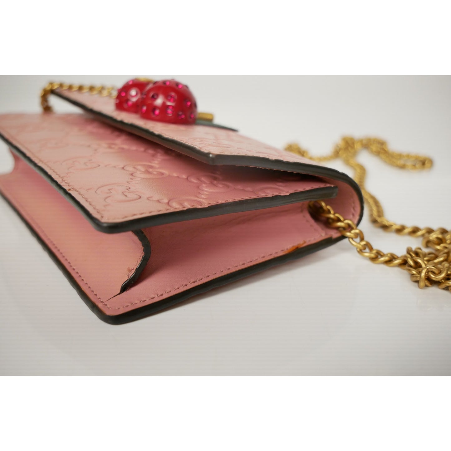 Gucci Pink Cherry Wallet on Chain Mini