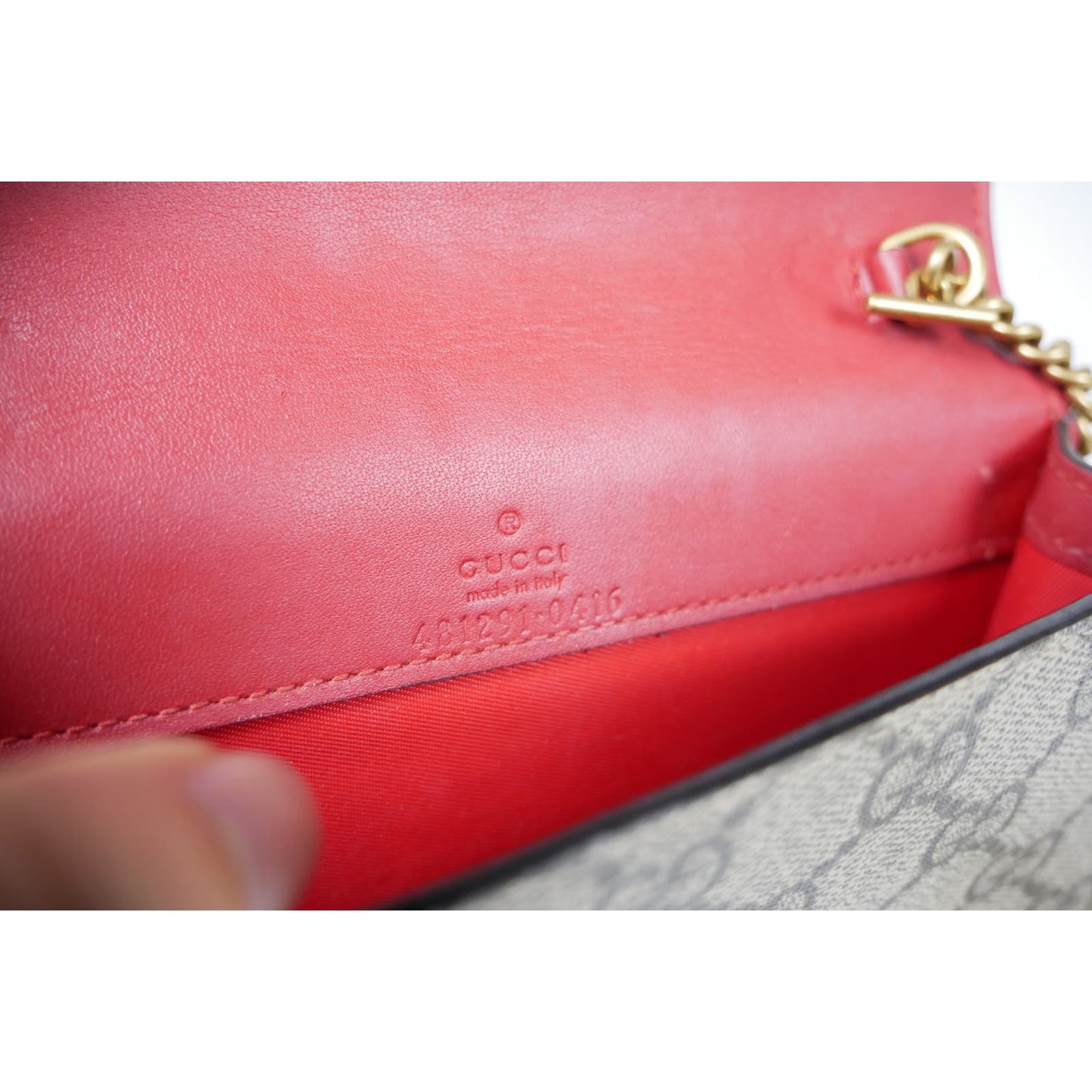 Gucci Supreme Sif Crystal Cherry Bag