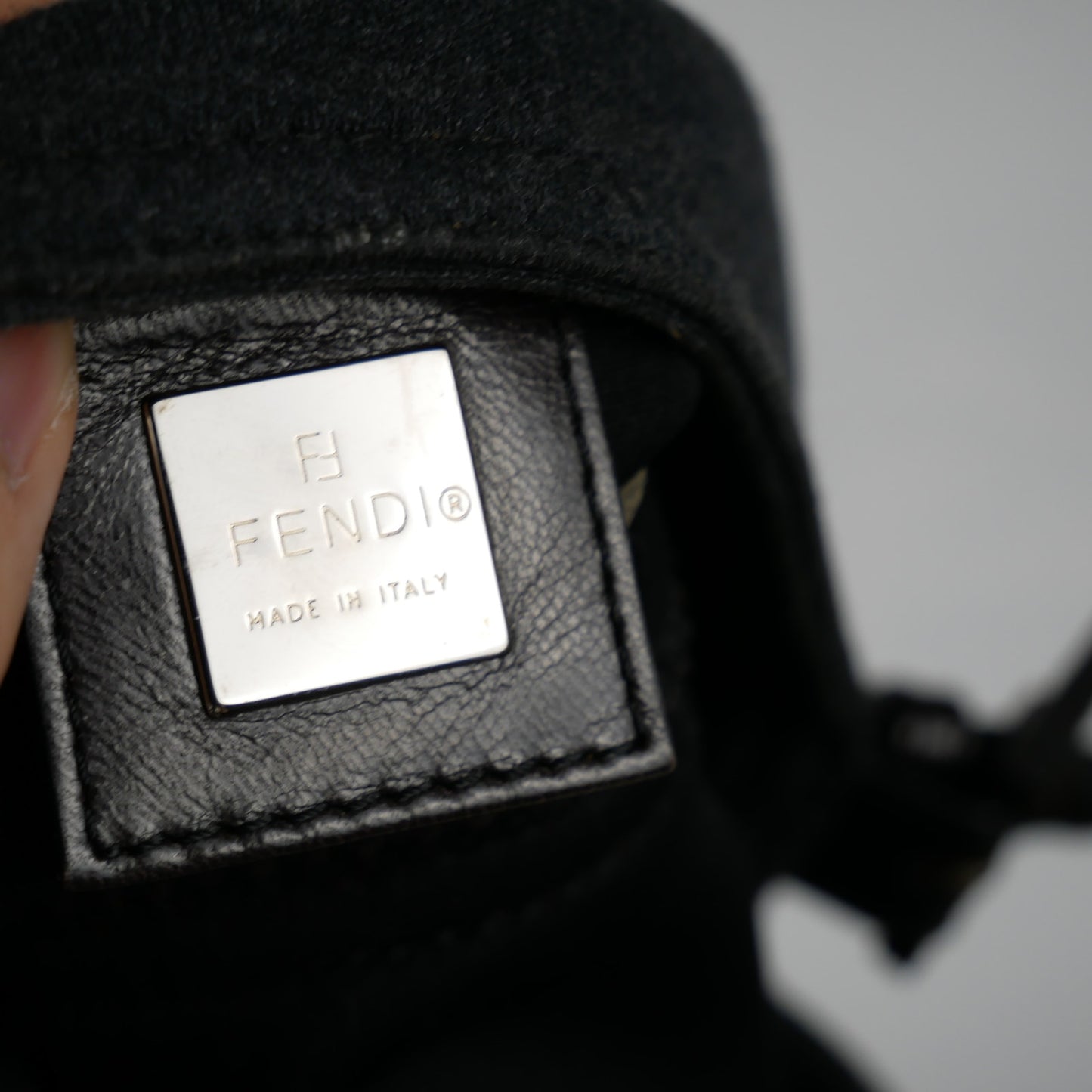 Fendi Grey Jersey Medium Baguette Bag