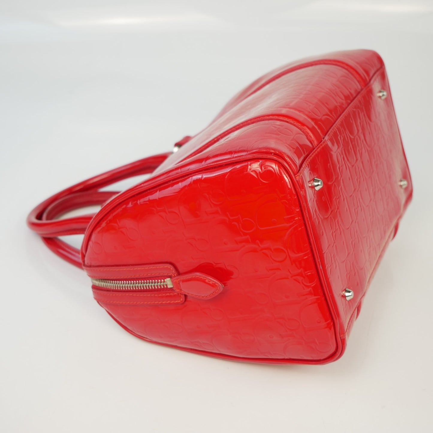 Dior Oblique Patent Leather Boston Bag