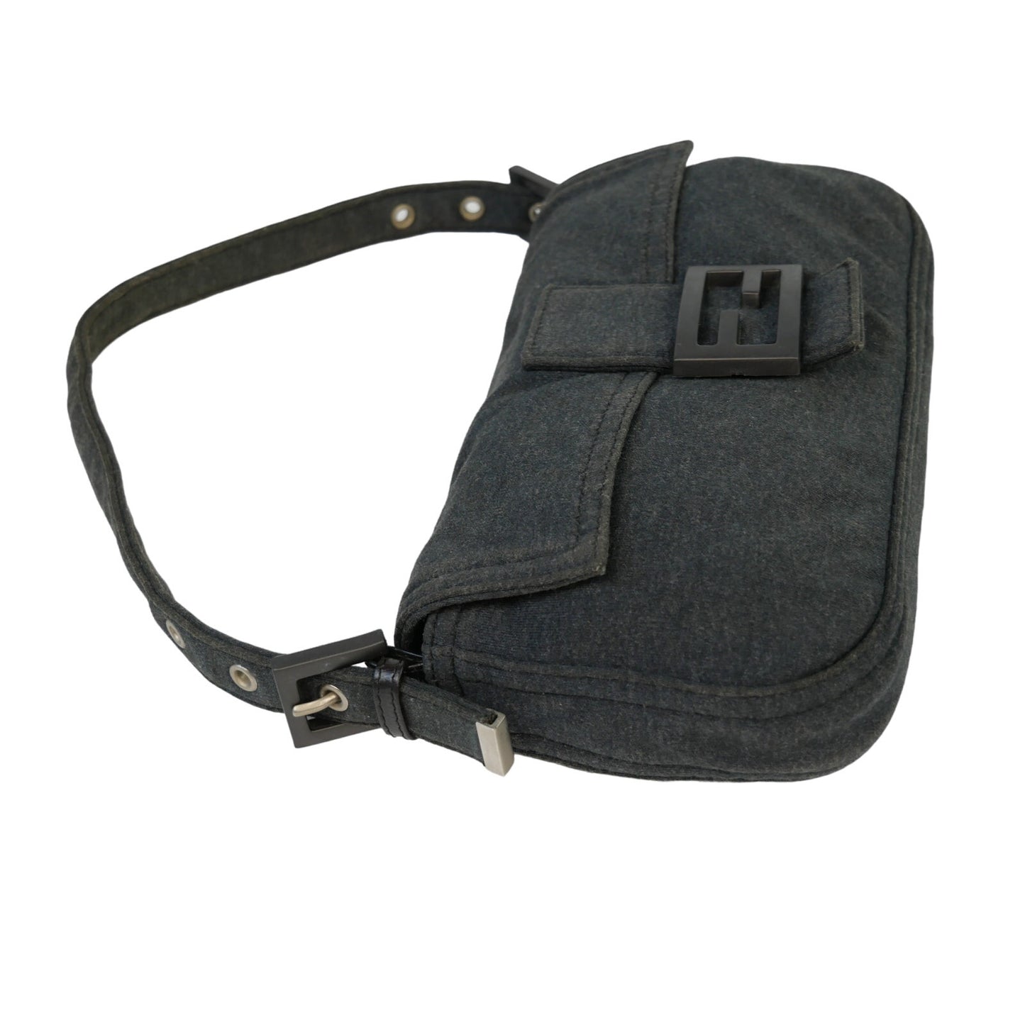 Fendi Grey Jersey Medium Baguette Bag