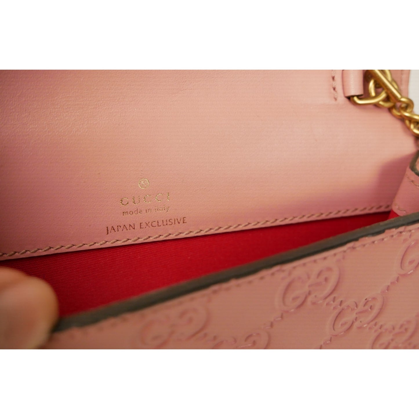 Gucci Pink Cherry Wallet on Chain Mini