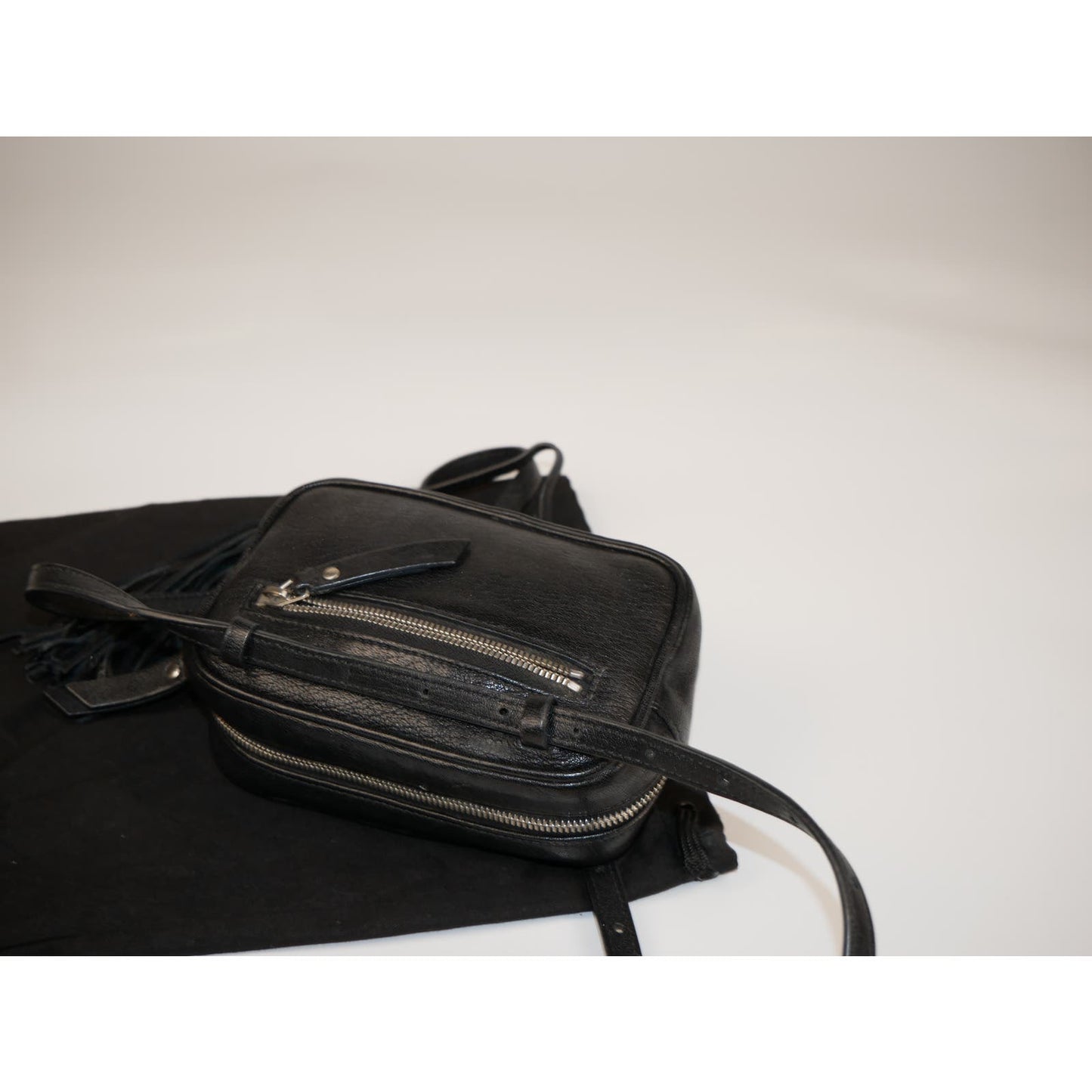 Yves Saint Laurent Black Leather Monogram Lou Belt Bag