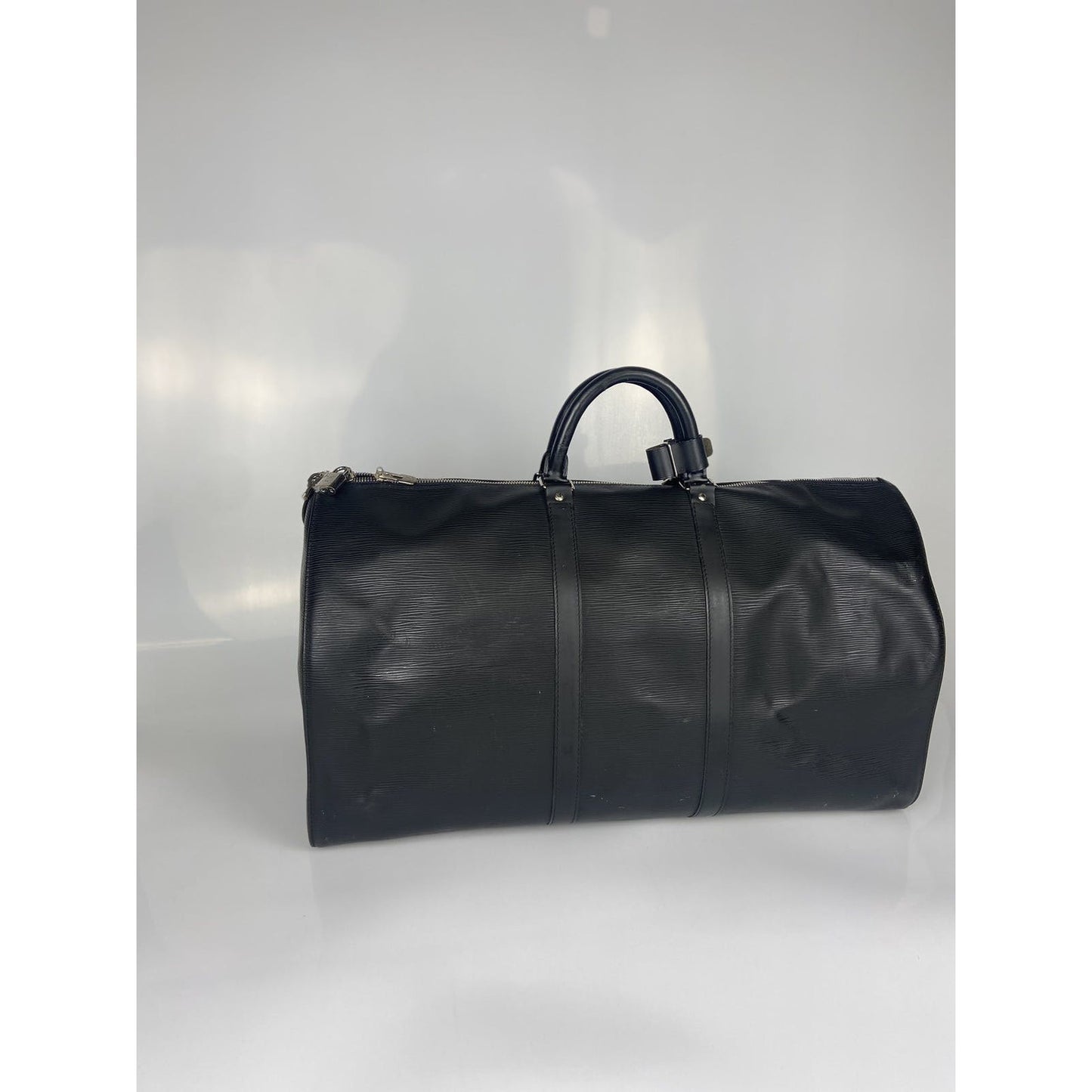 Louis Vuitton Black Silver Duffel Keepall 55