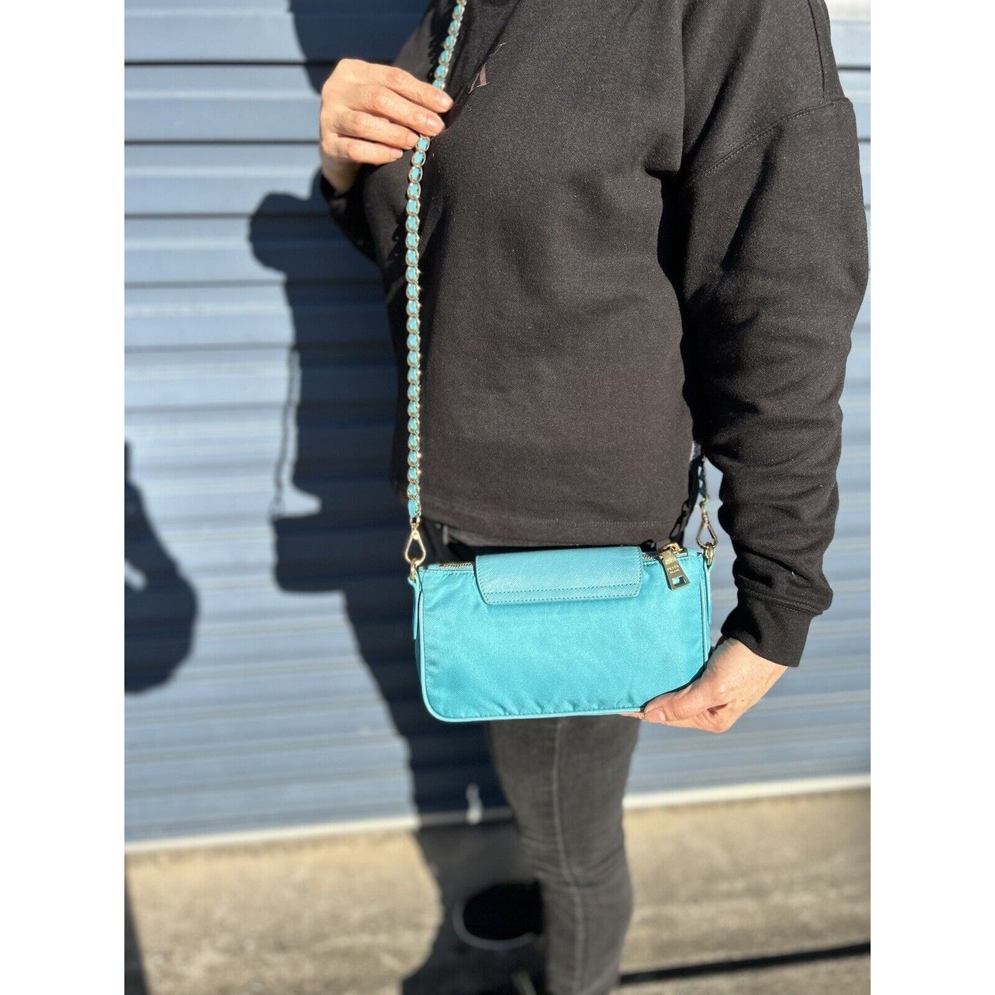 Prada Ocean Blue Crossbody Shoulder Bag