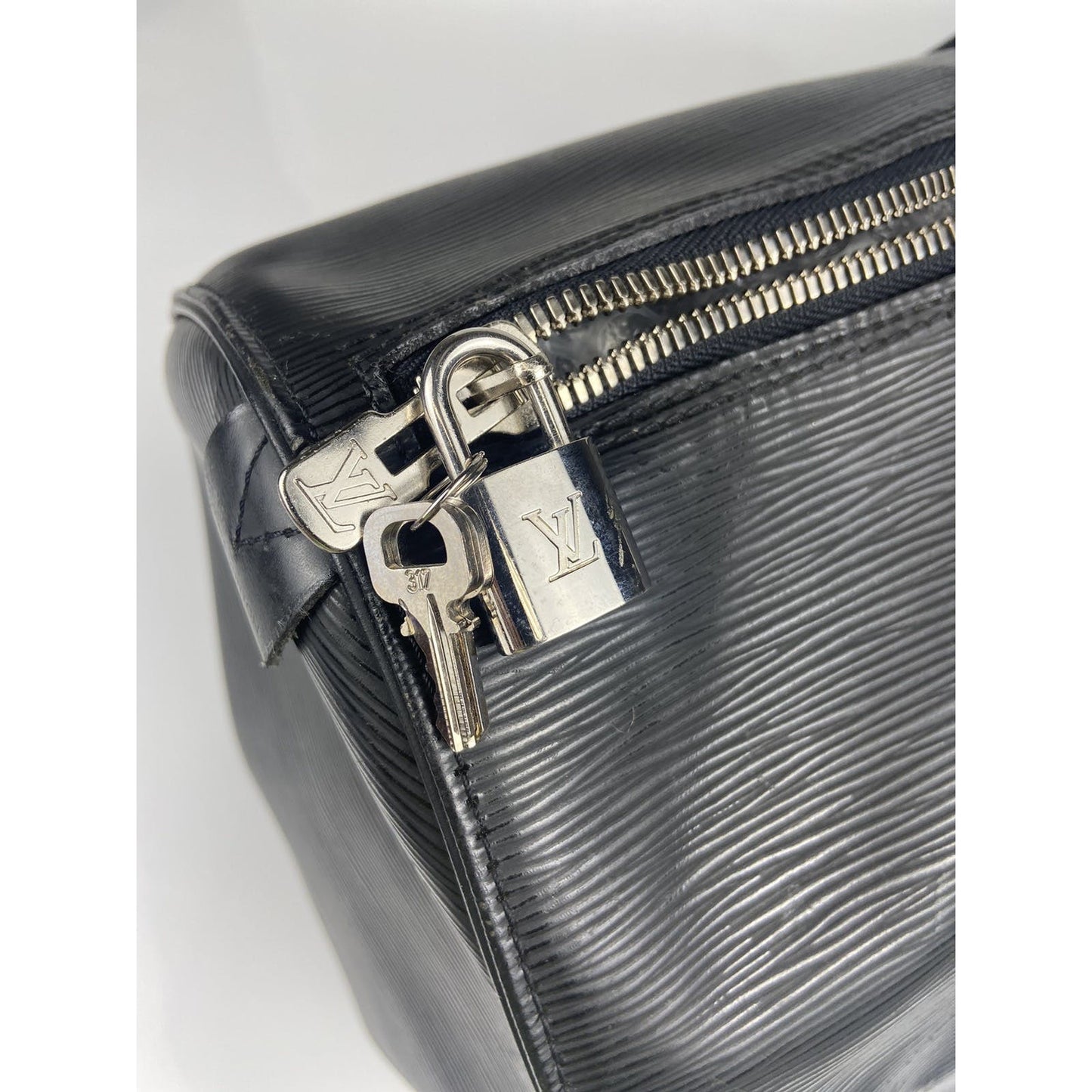 Louis Vuitton Black Silver Duffel Keepall 55
