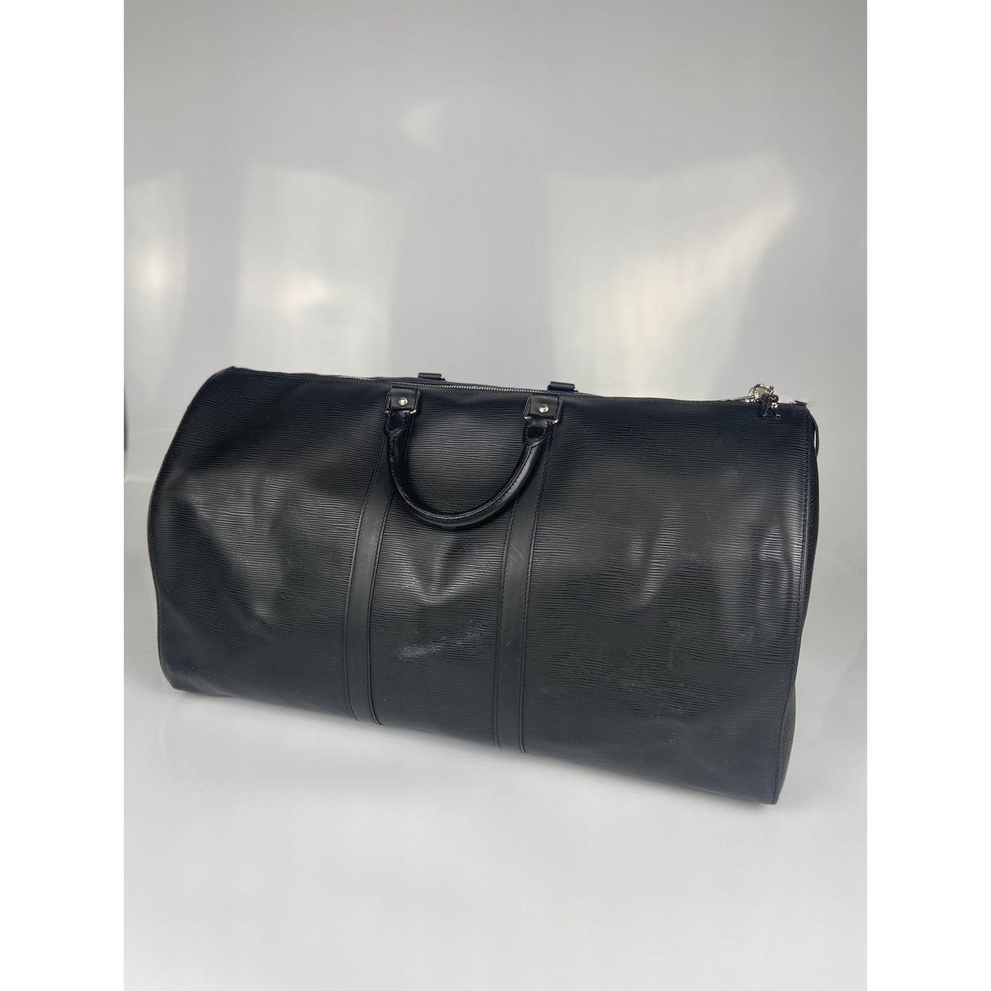 Louis Vuitton Black Silver Duffel Keepall 55