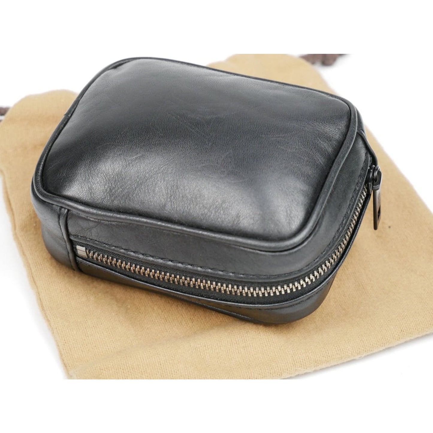 Black Shadow Monogram Coin Airpod Pouch Case Bag Zip Wallet
