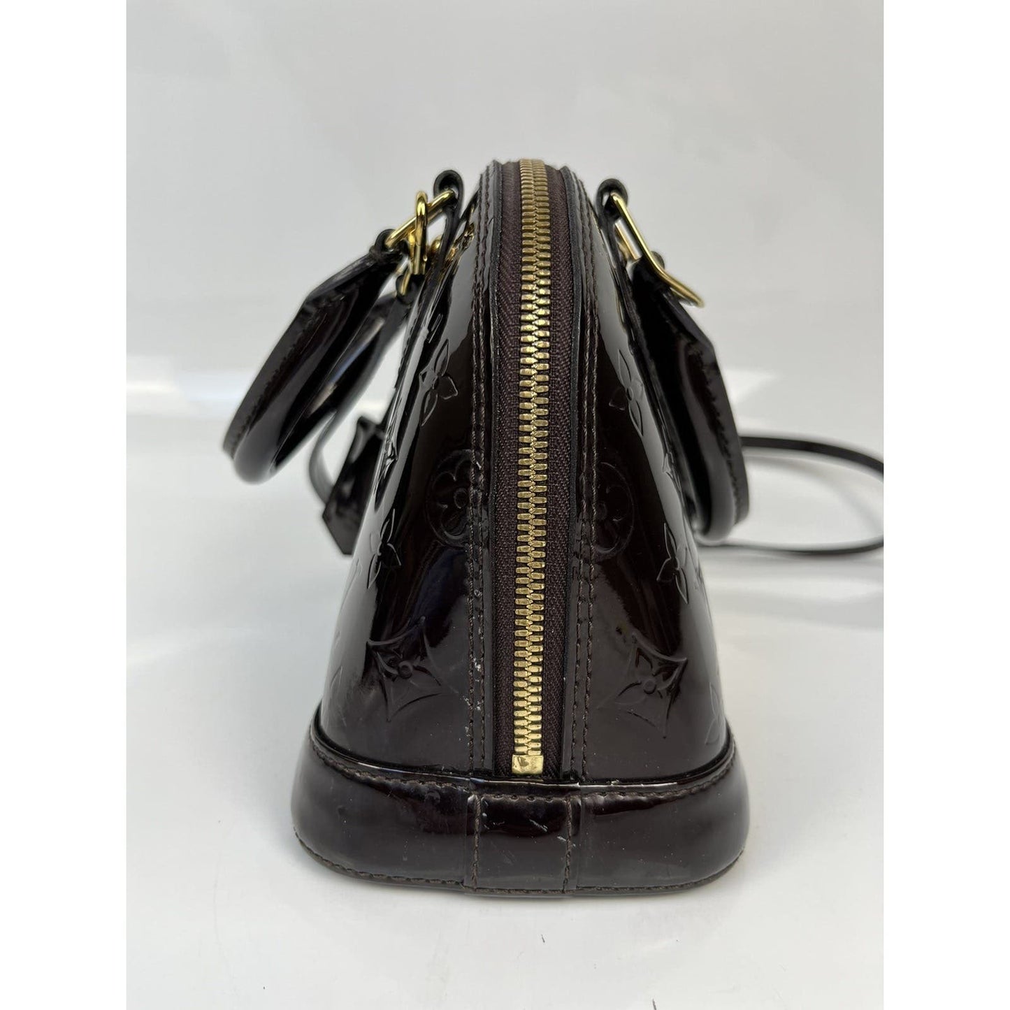 Louis Vuitton Purple Alma BB Shoulder Patent Leather Bag