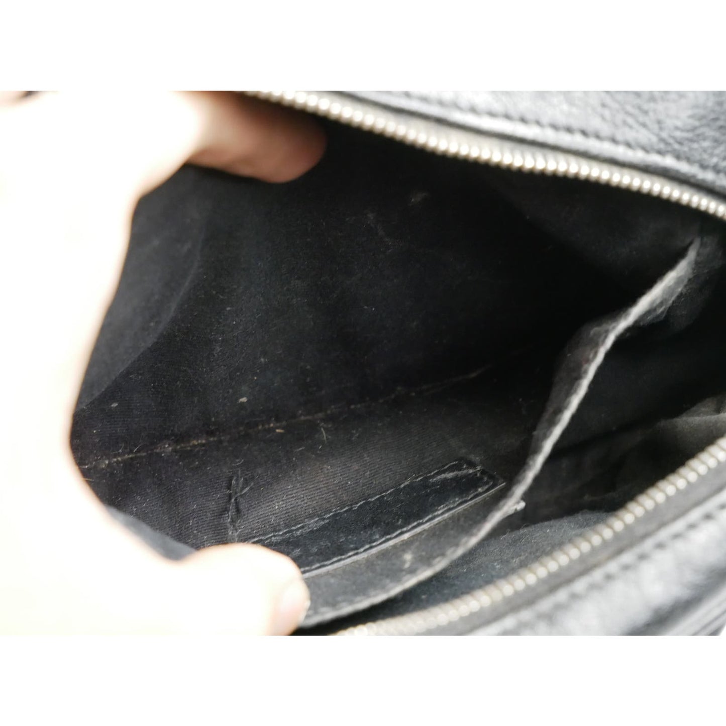 Yves Saint Laurent Black Leather Monogram Lou Belt Bag