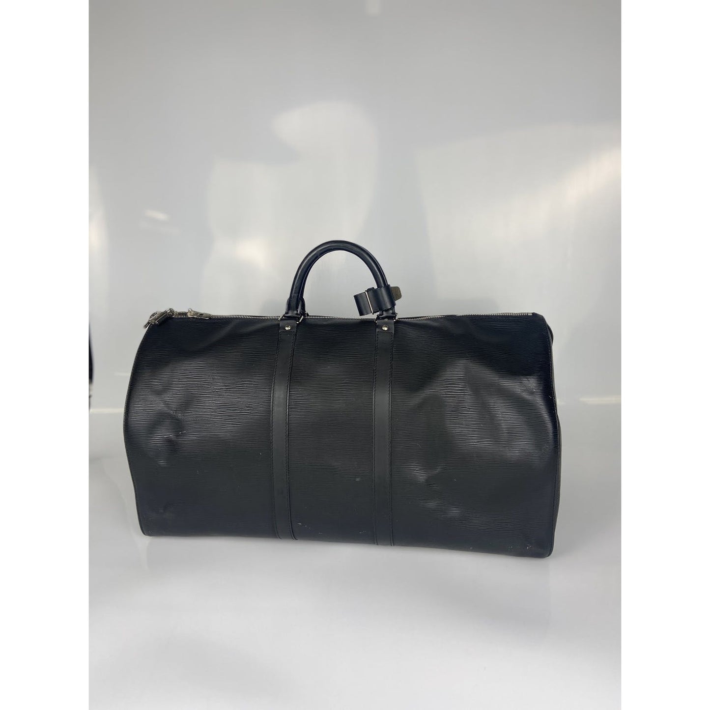 Louis Vuitton Black Silver Duffel Keepall 55