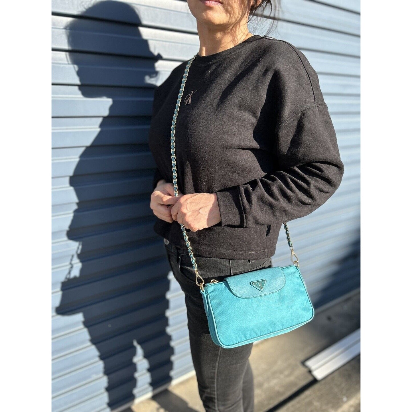 Prada Ocean Blue Crossbody Shoulder Bag