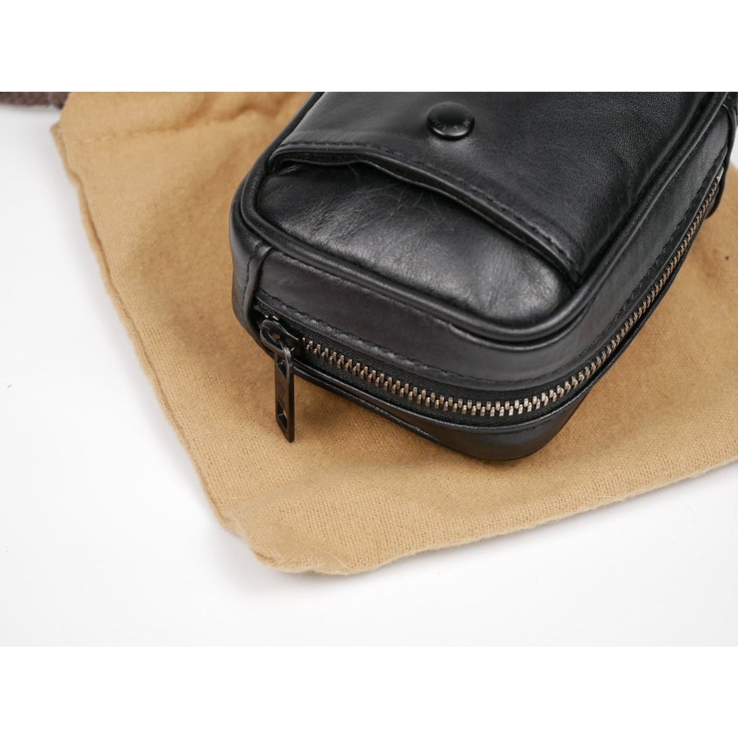 Black Shadow Monogram Coin Airpod Pouch Case Bag Zip Wallet