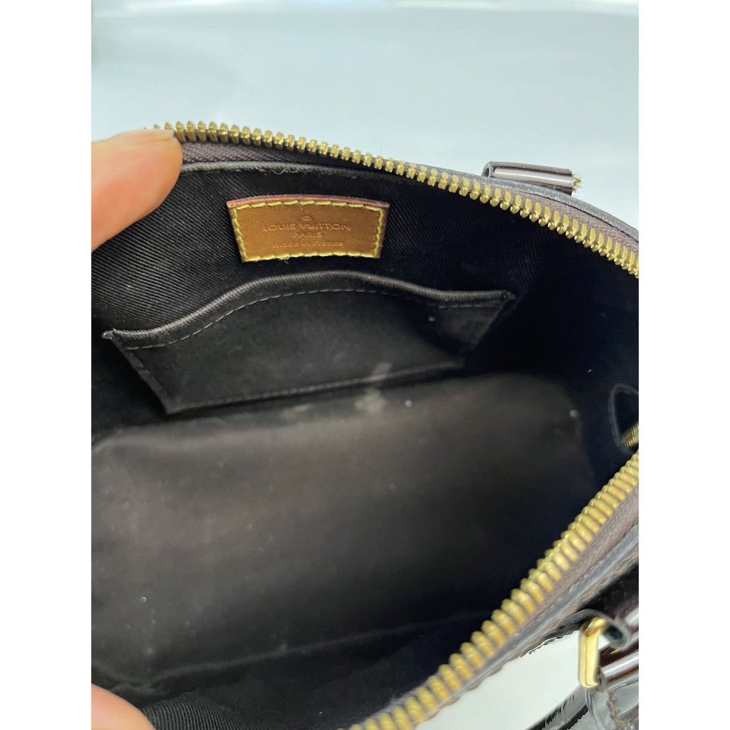 Louis Vuitton Purple Alma BB Shoulder Patent Leather Bag