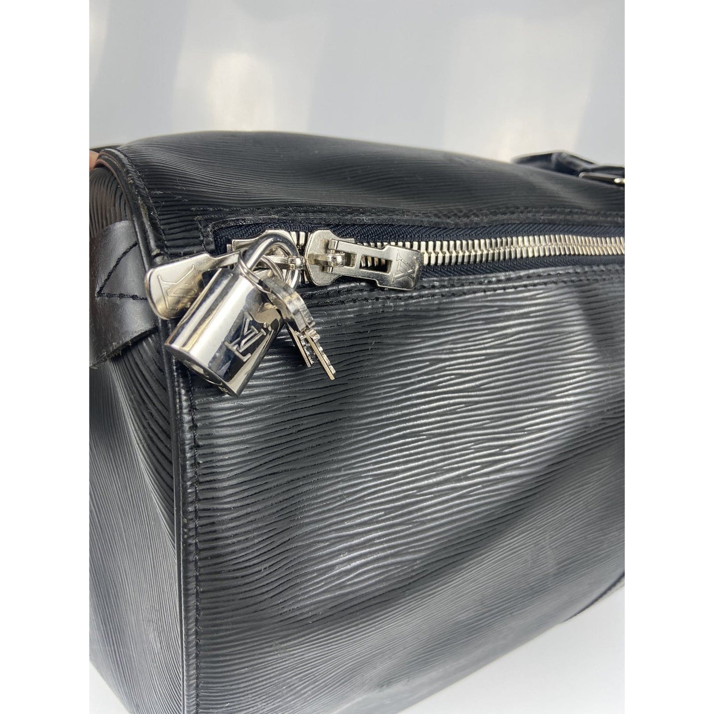 Louis Vuitton Black Silver Duffel Keepall 55