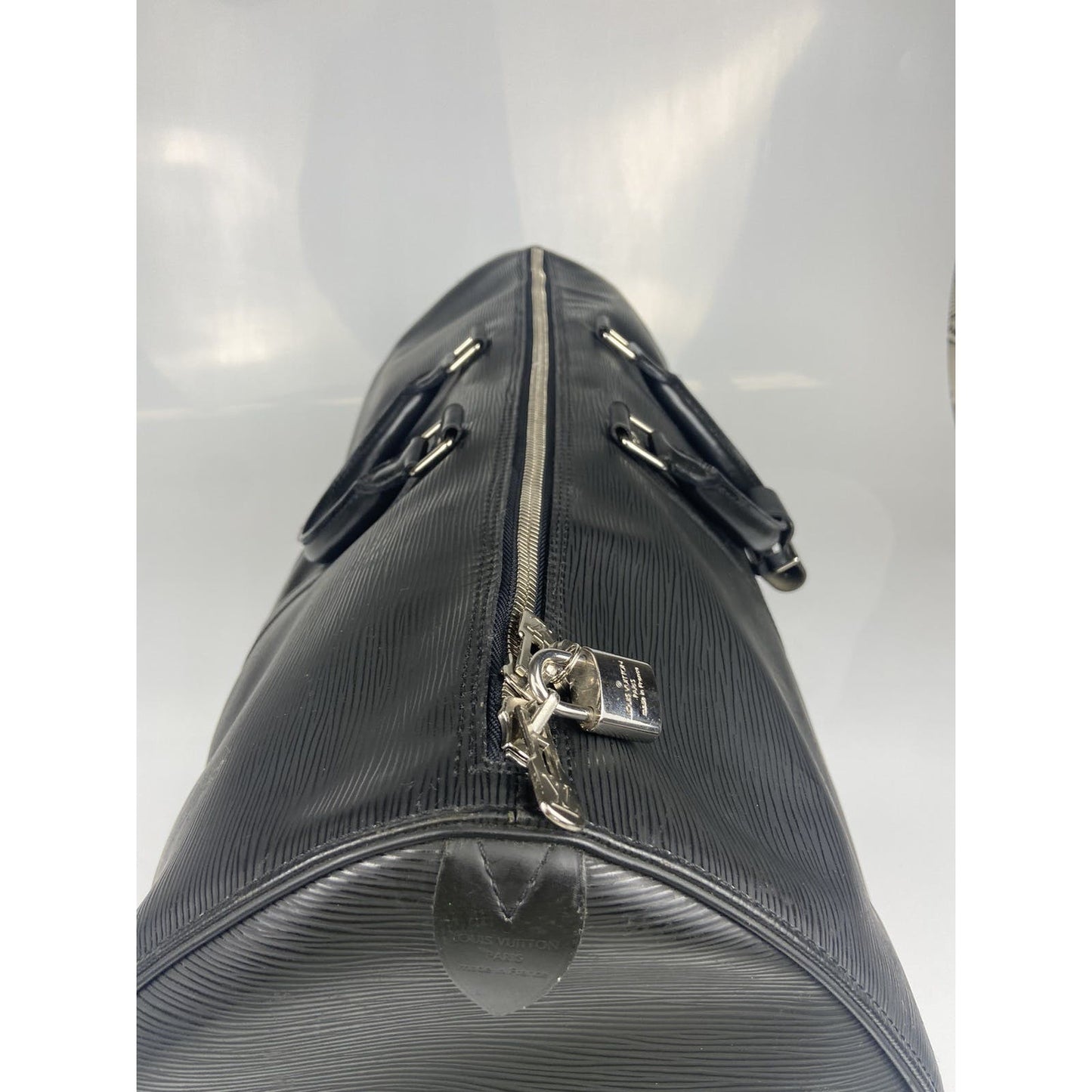 Louis Vuitton Black Silver Duffel Keepall 55
