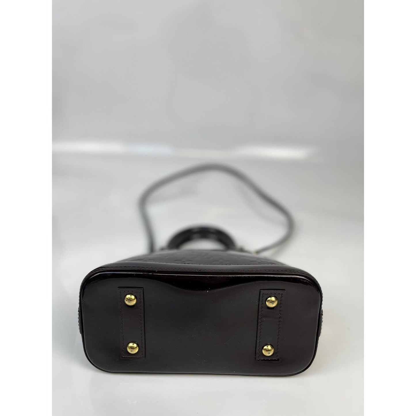 Louis Vuitton Purple Alma BB Shoulder Patent Leather Bag