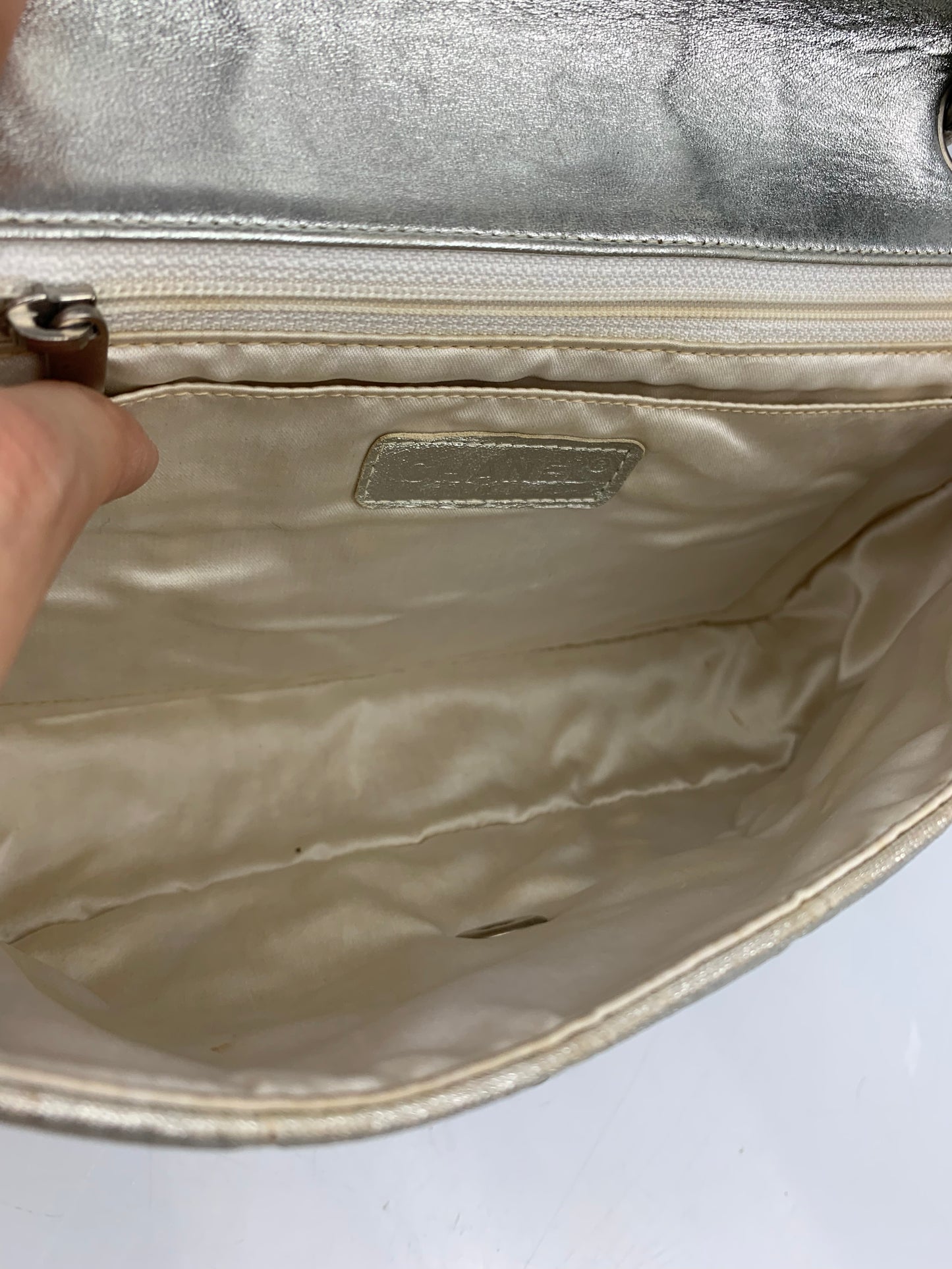 Chanel Silver Shine Flap Bag