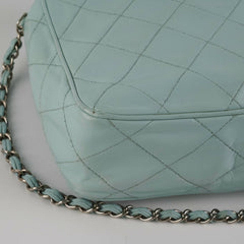 Chanel Vintage Blue Leather Shoulder Bag