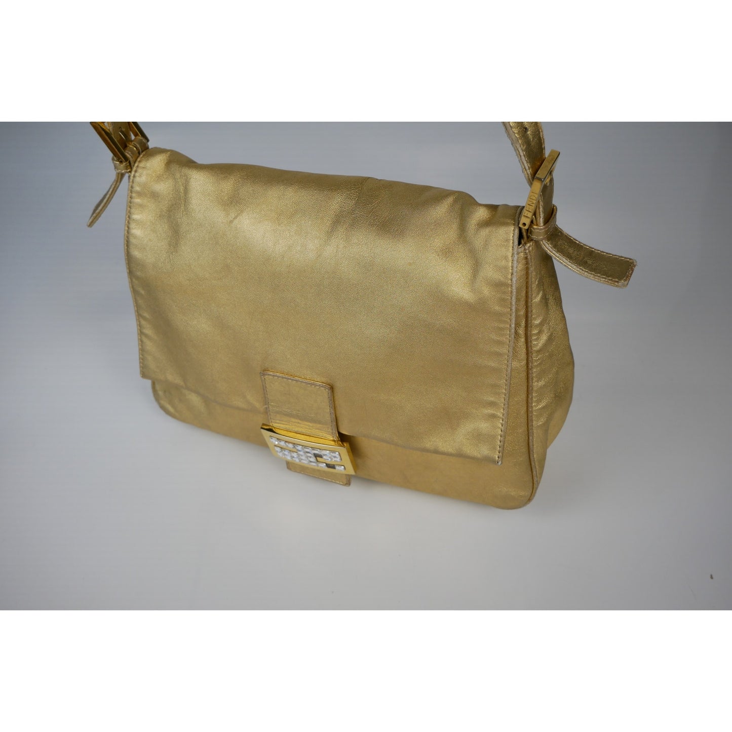 Fendi Gold Metallic Mamma Baguette