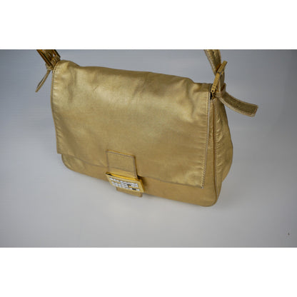 Fendi Gold Metallic Mamma Baguette