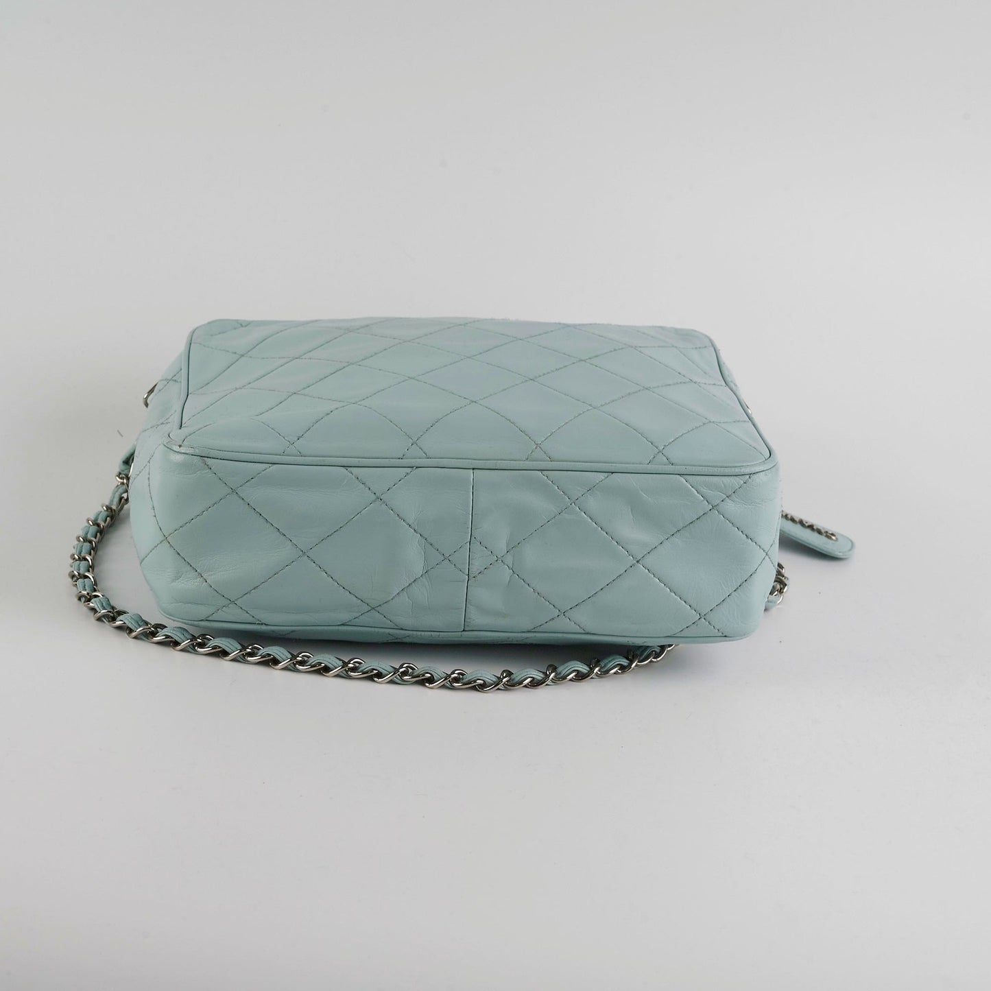 Chanel Vintage Blue Leather Shoulder Bag