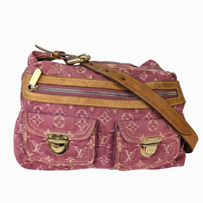 Louis Vuitton Fuchsia Denim Monogram Denim Baggy PM