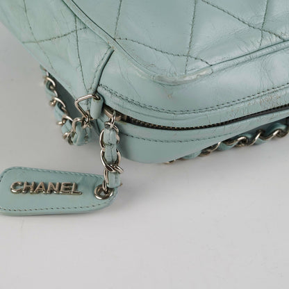 Chanel Vintage Blue Leather Shoulder Bag